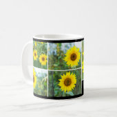 Sonnenblumen-Blume - personalisierter Text Kaffeetasse (Vorderseite Links)