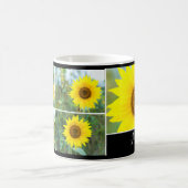 Sonnenblumen-Blume - personalisierter Text Kaffeetasse (Mittel)