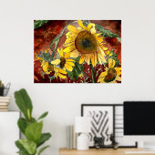 Sonnenblumen Blume Poster (Heimbüro)
