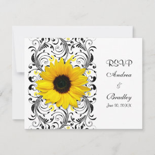 Sonnenblumen Blumen Antwortkarte RSVP Karte
