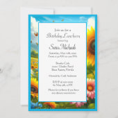 Sonnenblumen Blumen Geburtstagsessen Einladung (Vorderseite)