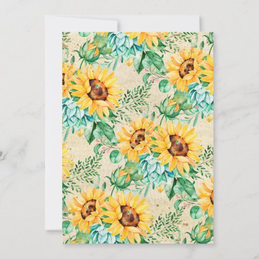 Sonnenblumen Blumen Gold Foto Abschluss Ankündigung (Rückseite)