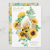 Sonnenblumen Blumen Gold Foto Abschluss Ankündigung (Vorne/Hinten)