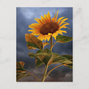 Sonnenblumen-Blumen in Blau und Gelb Hello Liebe Postkarte