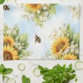 Sonnenblumen-Blumen-Küchenhandtuch Geschirrtuch (Gefaltet)