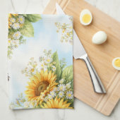 Sonnenblumen-Blumen-Küchenhandtuch Geschirrtuch (Viertel Falte)