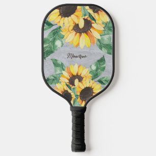 Sonnenblumen-Blumen-Monogramm-Pickleball-Schläger Pickleball Schläger