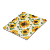 Sonnenblumen-Blumen nahtloses Muster Hellgelb Fliese (Seite)