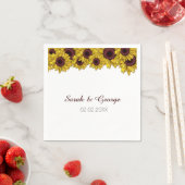 Sonnenblumen Blumen personalisierte Hochzeitsnapki Serviette (Beispiel)