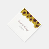 Sonnenblumen Blumen personalisierte Hochzeitsnapki Serviette (Ecke)