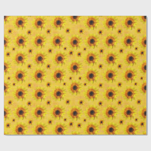 Sonnenblumen-Blumen-Rustikale-Land-Verpackungspapi Geschenkpapier