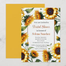 Sonnenblumen Blumen Rustikales Boho Barn Brautpart Einladung