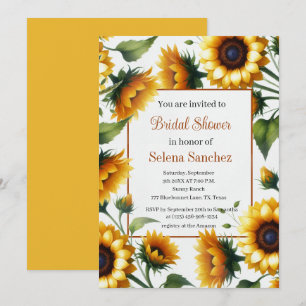 Sonnenblumen Blumen Rustikales Boho Barn Brautpart Einladung