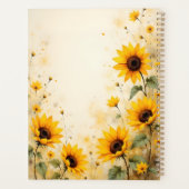 Sonnenblumen-Blumen-Spiralblock-Botanikdruck Planer (Rückseite)