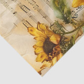 Sonnenblumen Blumen Vintages Musikblatt Ephemera Seidenpapier (Ausschnitt)