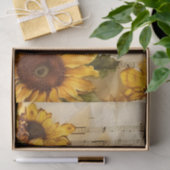 Sonnenblumen Blumen Vintages Musikblatt Ephemera Seidenpapier (Geschenk)