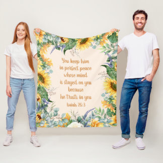 Sonnenblumen-Blumenbibelvers Bewahre vollkommenen Fleecedecke