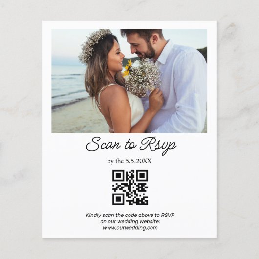 Sonnenblumen Blumencode Foto Hochzeitseinladung (Rückseite)