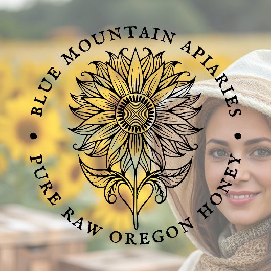 Sonnenblumen Blumendesign Bienenhalter Logo Gummistempel