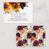 Sonnenblumen-Blumendusche Begleitkarte (Vorne/Hinten)