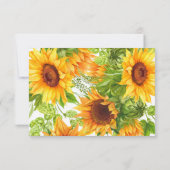 Sonnenblumen Blumendusche mit einer Reservekarte Einladung (Rückseite)