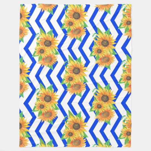 Sonnenblumen Blumengarten Fleecedecke (Vorderseite)