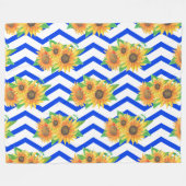 Sonnenblumen Blumengarten Fleecedecke (Vorderseite (Horizontal))