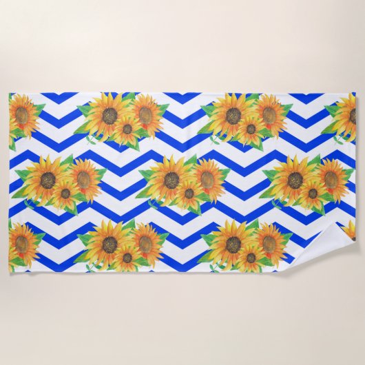 Sonnenblumen Blumengarten Strandtuch (Vorderseite)