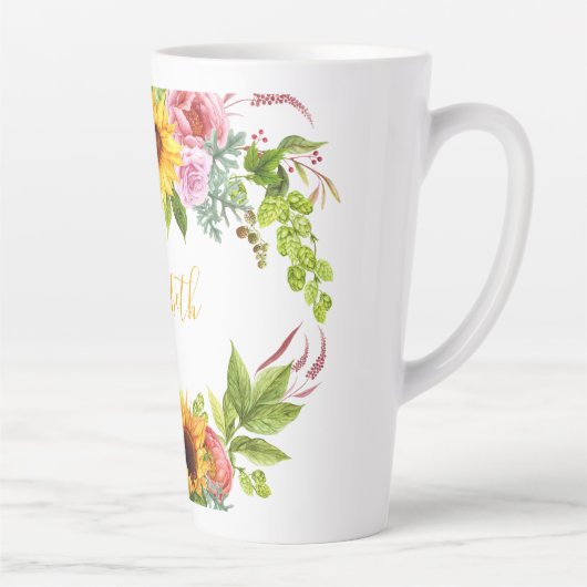 Sonnenblumen Blumengelb Name Groß Milchtasse (Rechts)