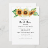 Sonnenblumen Blumengrün Botanisches Brautparty Einladung (Vorne/Hinten)