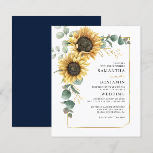 Sonnenblumen Blumengrün Einladung Hochzeit