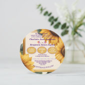 Sonnenblumen Blumenhochzeit Einladung (Stehend Vorderseite)