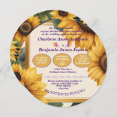 Sonnenblumen Blumenhochzeit Einladung (Vorne/Hinten)