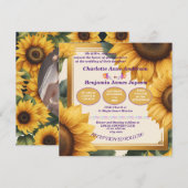 Sonnenblumen Blumenhochzeit Einladung (Vorne/Hinten)