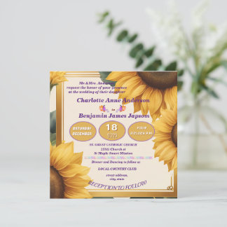 Sonnenblumen Blumenhochzeit Einladung