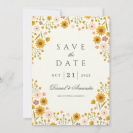 Sonnenblumen Blumenhochzeit speichern das Datum Einladung