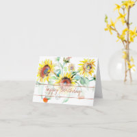 Sonnenblumen Blumenkarte Aquarell