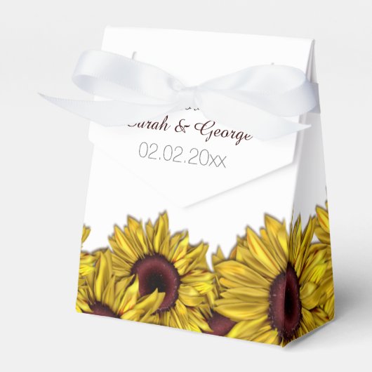 Sonnenblumen Blumenkästen mit personalisierter Gas Geschenkschachtel (Vorderseite)