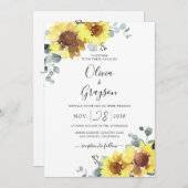 Sonnenblumen Blumenkode-UAWG Einladung (Vorne/Hinten)