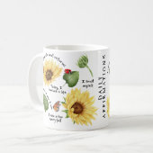Sonnenblumen Blumenkunst, positive Affirmative Sel Kaffeetasse (Vorderseite Links)