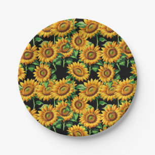 Sonnenblumen-Blumenmuster Pappteller