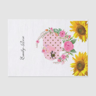 Sonnenblumen Blumenrosa Elephant Tissue Seidenpapier