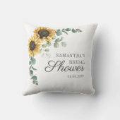 Sonnenblumen-Blumenschrift Brautdusche Kissen (Rückseite)