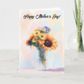 Sonnenblumen-Blumenstrauß Blumen Muttertag Karte (Vorderseite)
