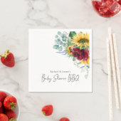 Sonnenblumen Blumenstrauß GRILLEN Babydusche Serviette (Beispiel)