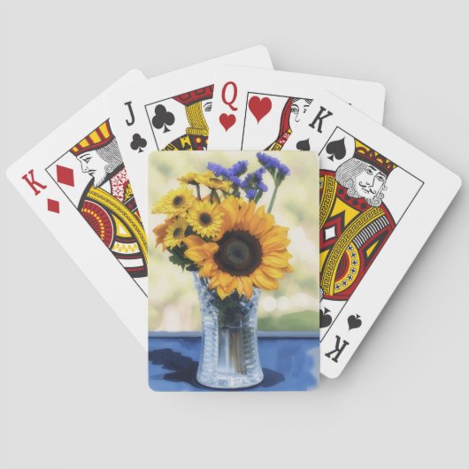 Sonnenblumen Blumenstrauß Spielkarten (Rückseite)