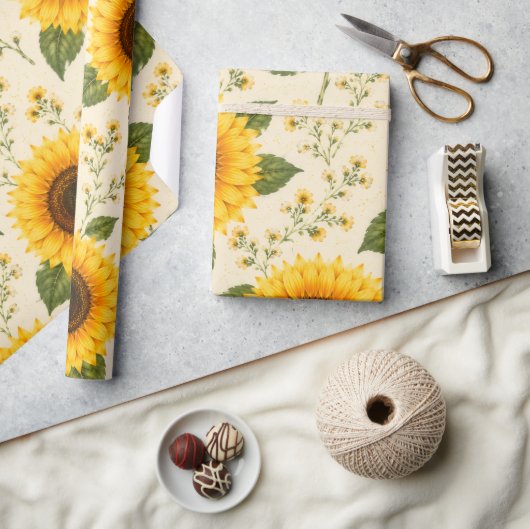 SONNENBLUMEN-BLUMENVERPACKUNGSPAPIER GESCHENKPAPIER (Kunsthandwerk)