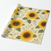 SONNENBLUMEN-BLUMENVERPACKUNGSPAPIER GESCHENKPAPIER (Ungerollt)