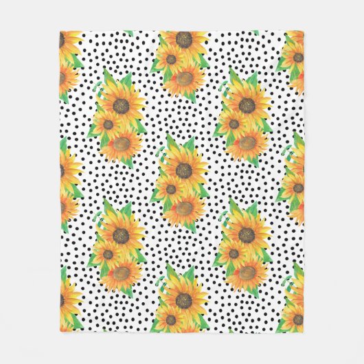 Sonnenblumen Blumenwall Decks Fleecedecke (Vorderseite)