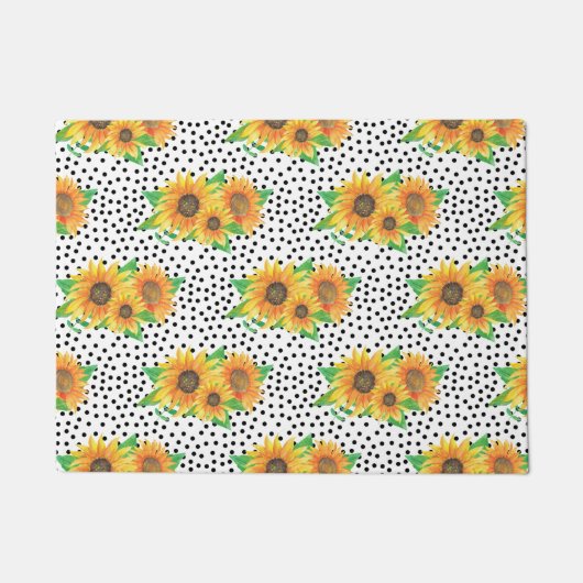 Sonnenblumen Blumenwall Decks Fußmatte (Vorderseite)